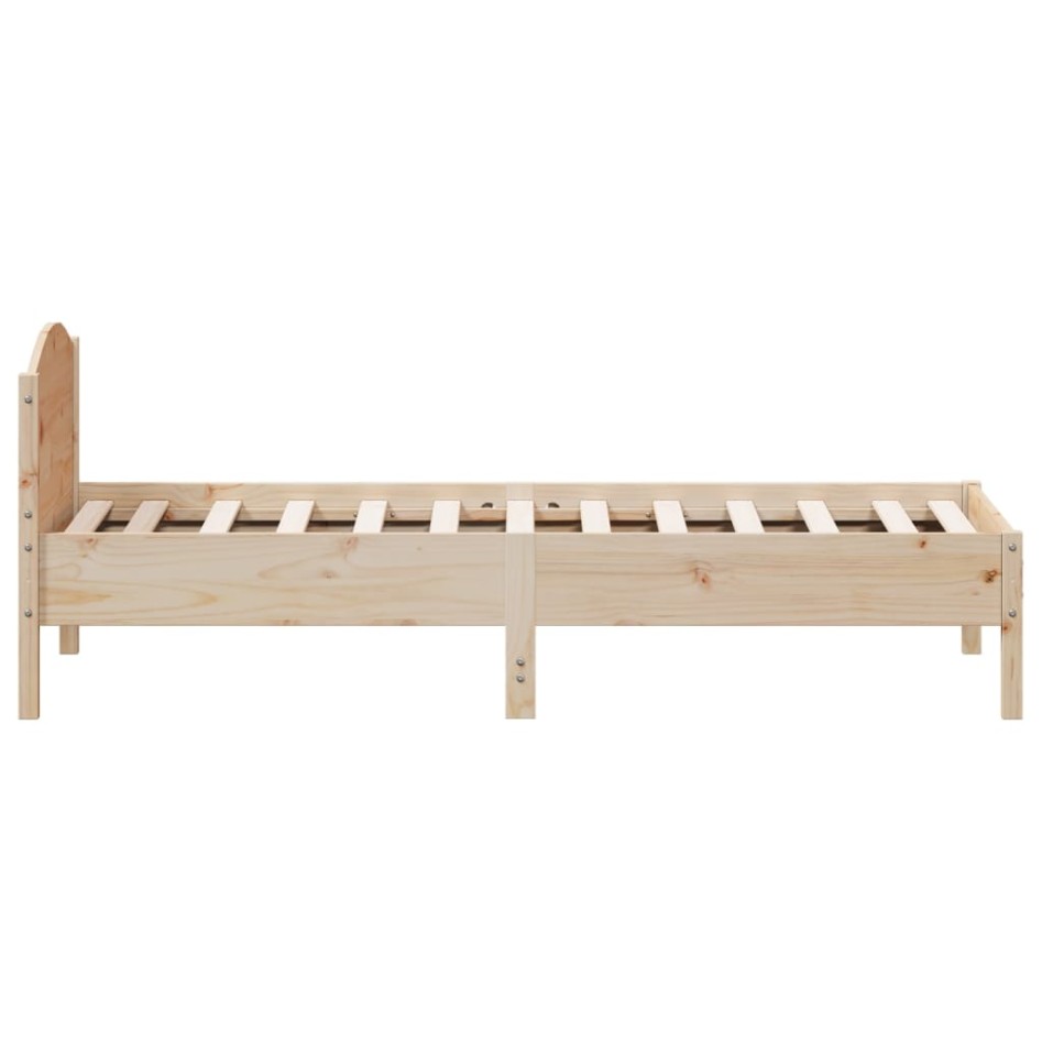 Estructura de cama sin colchón madera maciza pino 75x190