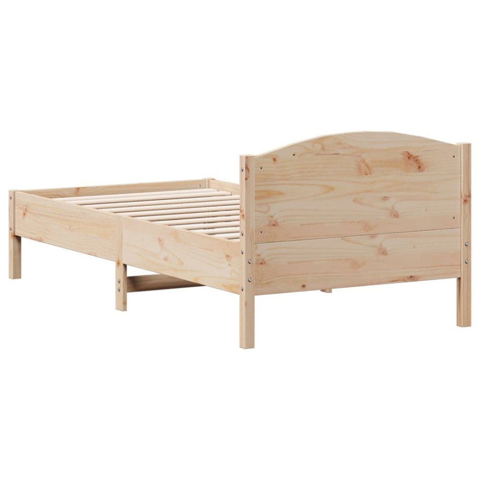 Estructura de cama sin colchón madera maciza pino 75x190