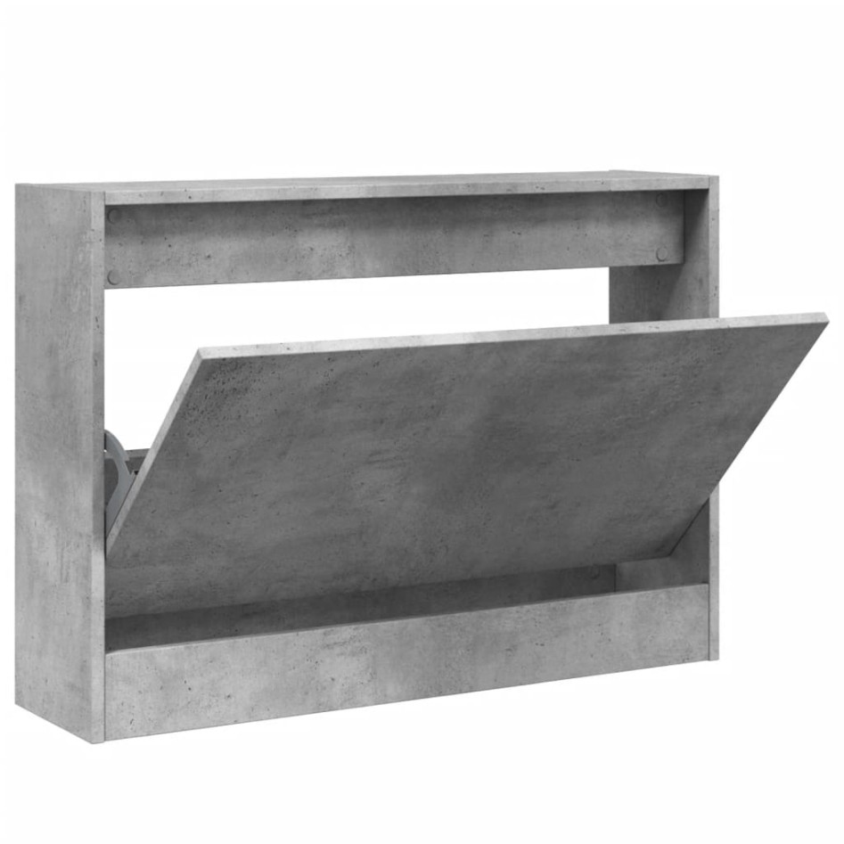 Mueble zapatero madera de ingeniería gris hormigón 80x21x57