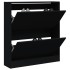 Zapatero de madera de ingeniería negro 80x21x87,5