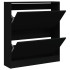 Zapatero de madera de ingeniería negro 80x21x87,5