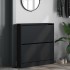 Zapatero de madera de ingeniería negro 80x21x87,5