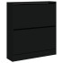 Zapatero de madera de ingeniería negro 80x21x87,5