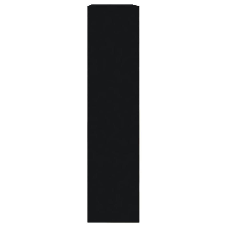 Zapatero de madera de ingeniería negro 80x21x87,5