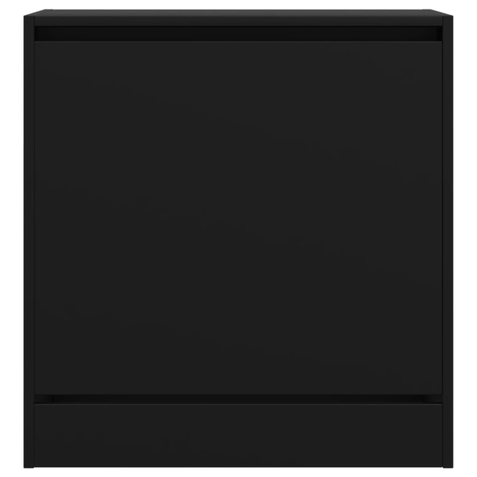 Zapatero de madera de ingeniería negro 60x34x63,5