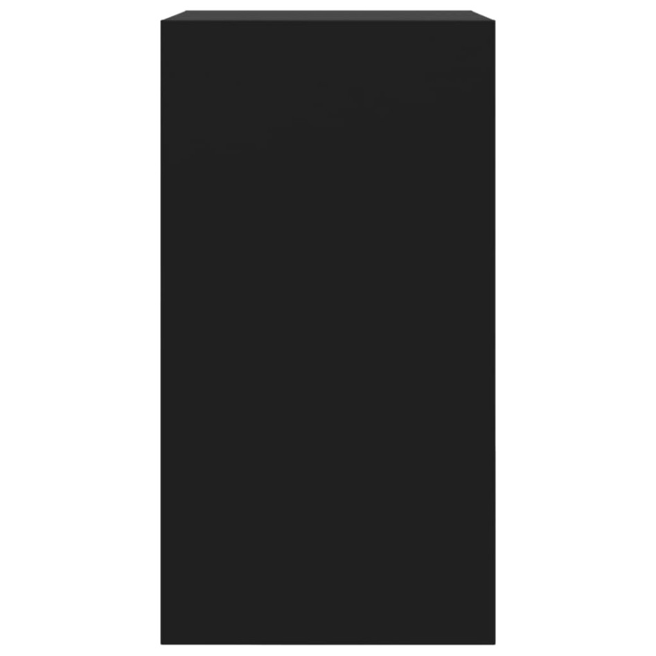 Zapatero de madera de ingeniería negro 60x34x63,5