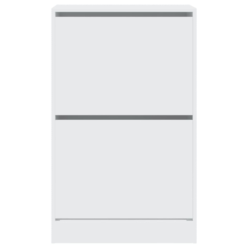 Zapatero de madera de ingeniería blanco 60x34x96,5