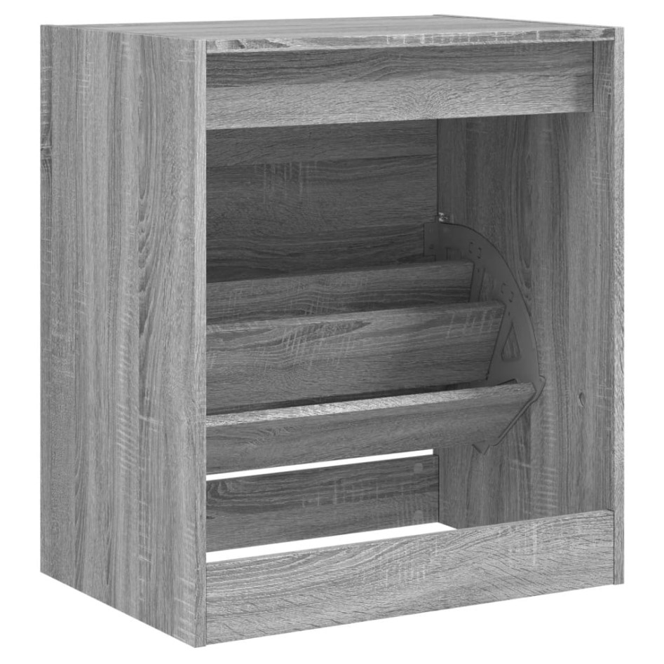 Zapatero de madera de ingeniería gris Sonoma 60x42x69
