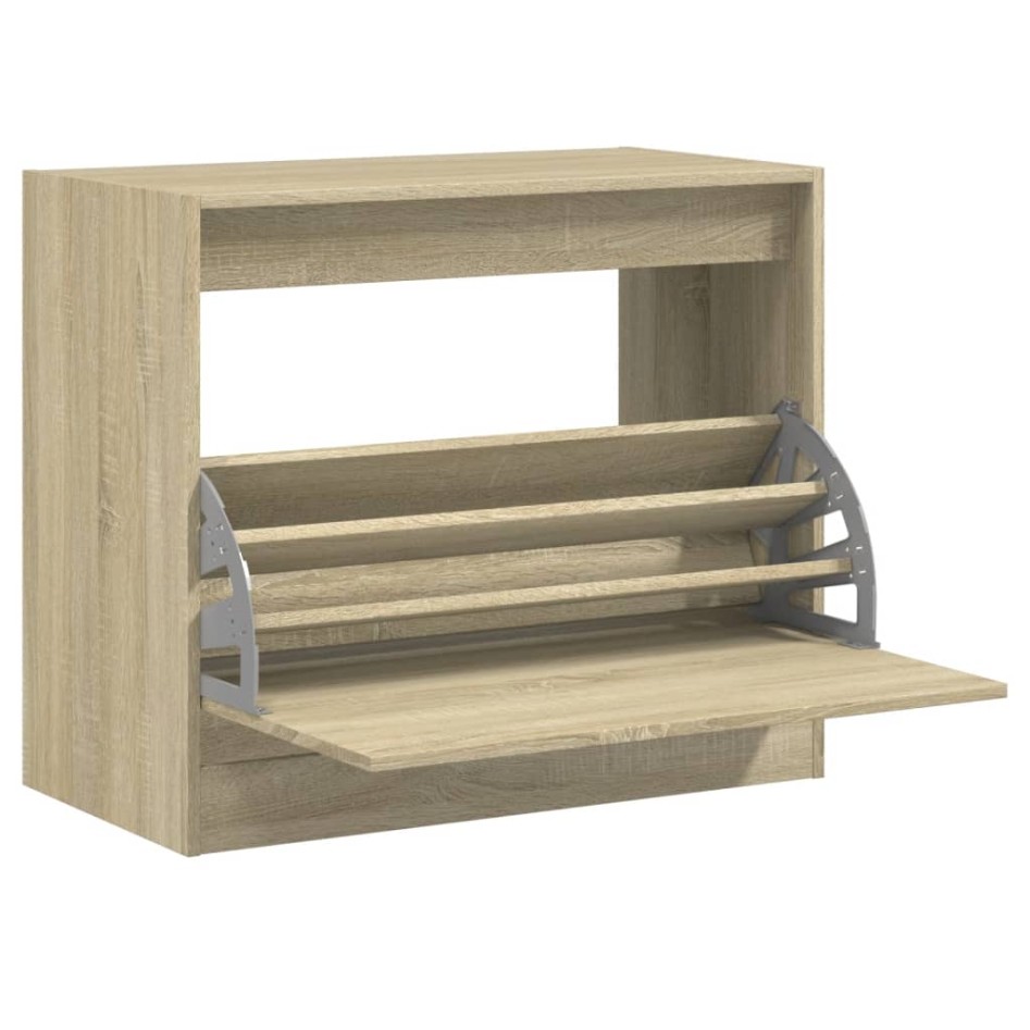 Zapatero de madera de ingeniería roble Sonoma 80x42x69