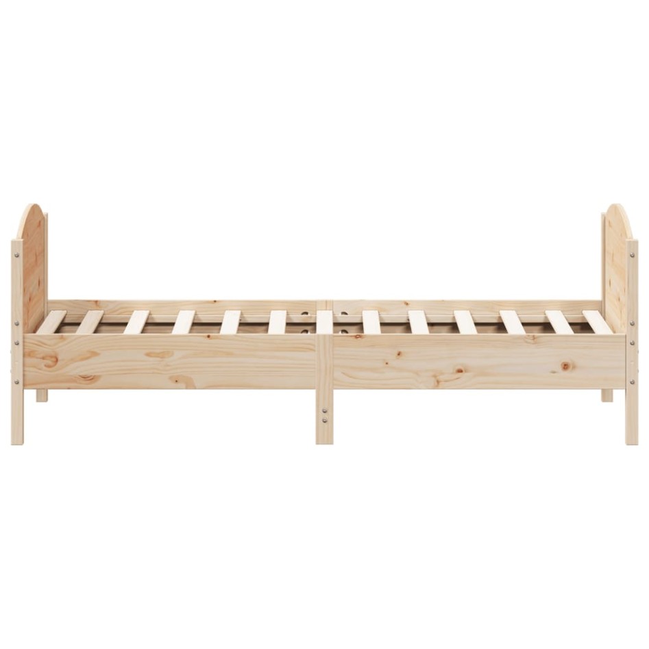 Estructura de cama sin colchón madera maciza pino 75x190