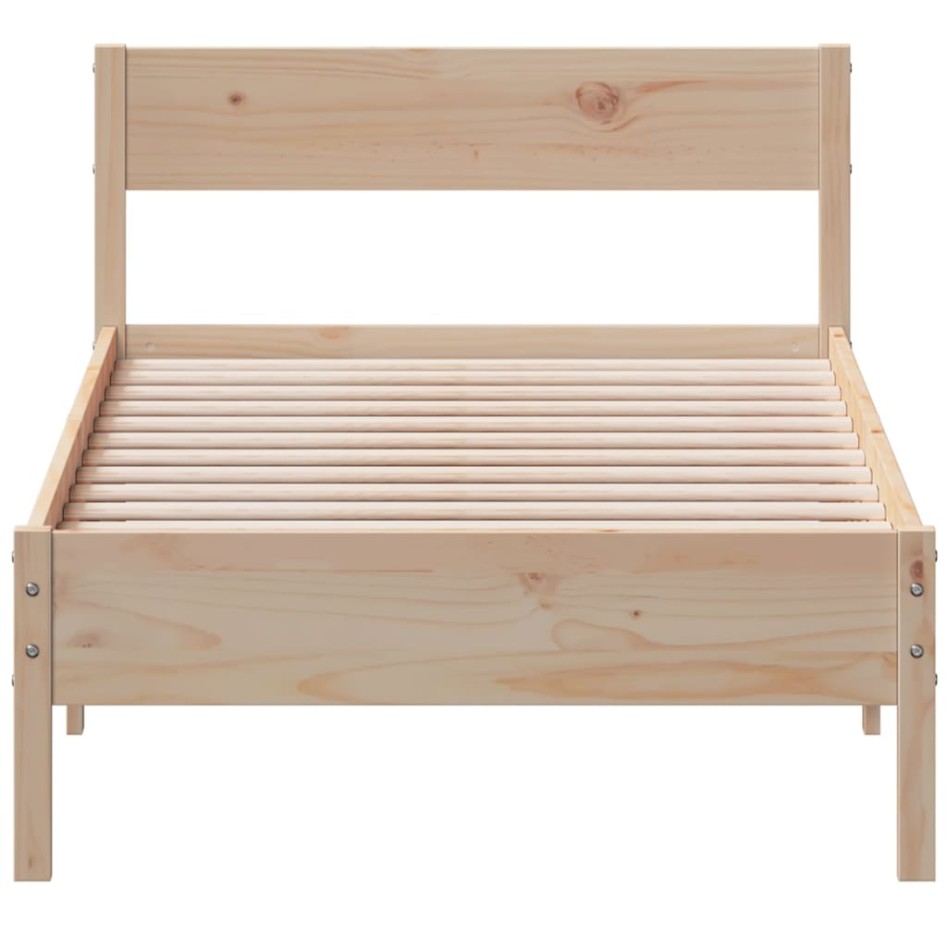 Estructura de cama sin colchón madera maciza pino 75x190