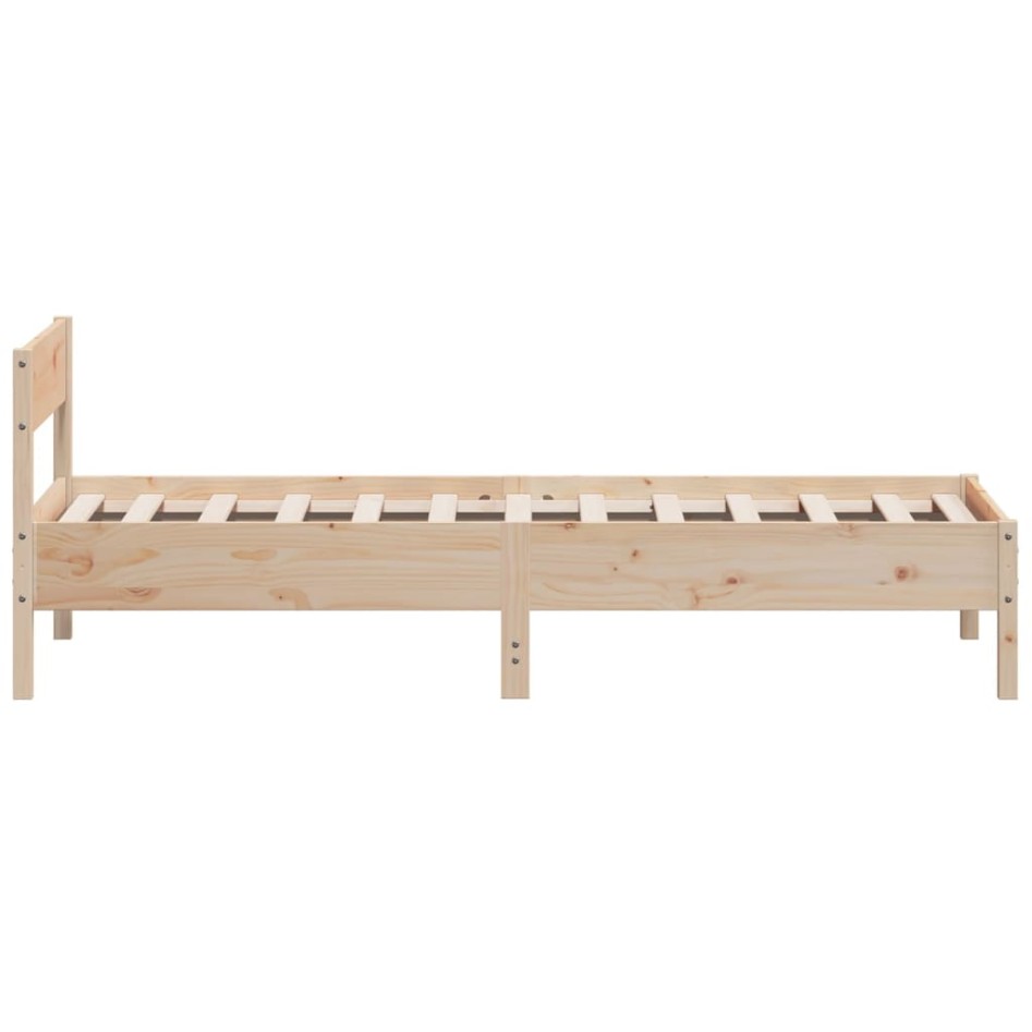 Estructura de cama sin colchón madera maciza pino 75x190
