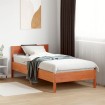 Cama sin colchón madera maciza de pino marrón cera 100x200 cm