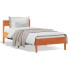 Cama sin colchón madera maciza de pino marrón cera 100x200