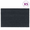 Felpudos 5 unidades fibra de coco gris oscuro 40x60 cm