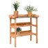 Mesa para plantas con estantes madera abeto marrón