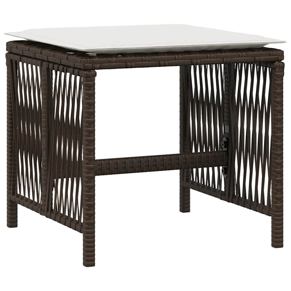 Taburetes de jardín con cojines 4 uds ratán sintético