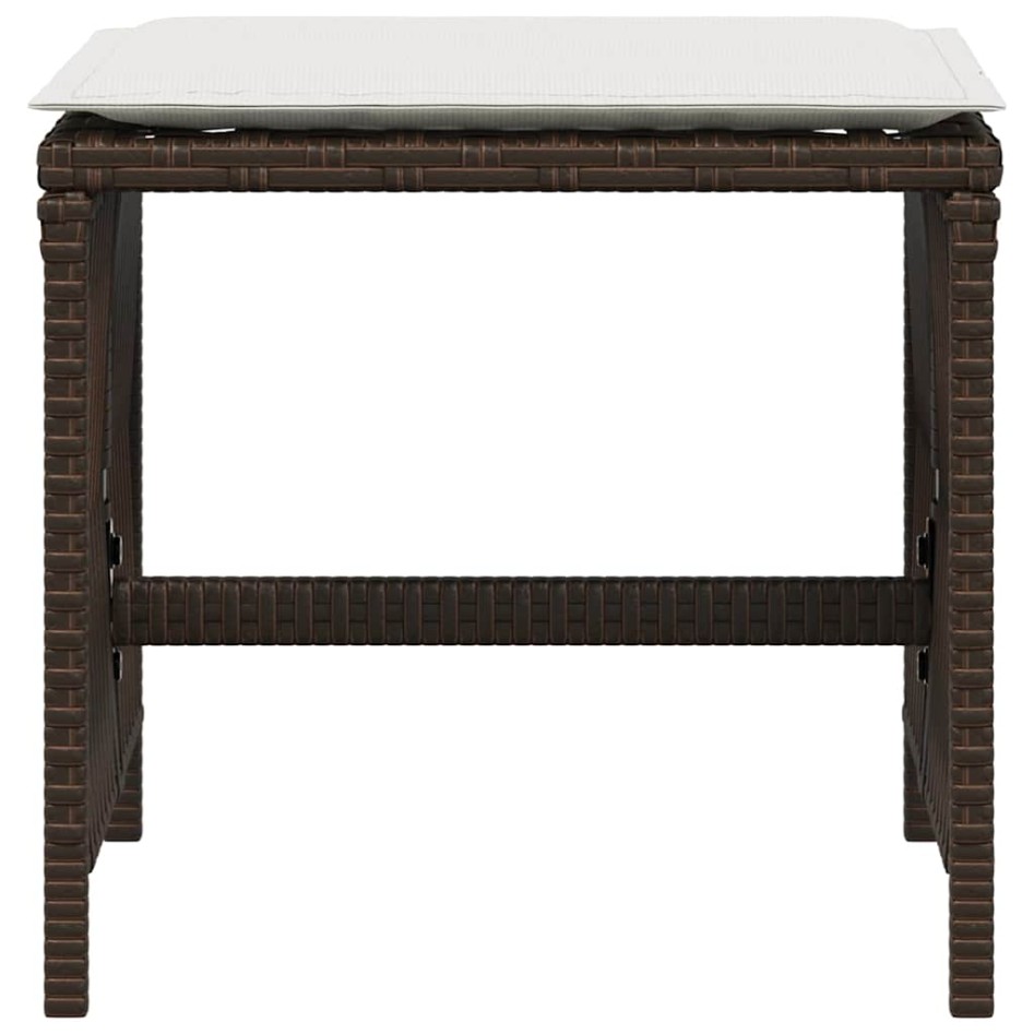 Taburetes de jardín con cojines 4 uds ratán sintético