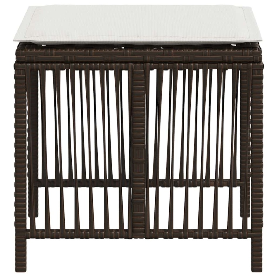 Taburetes de jardín con cojines 4 uds ratán sintético