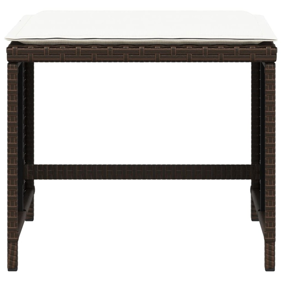 Taburetes de jardín con cojines 4 uds ratán sintético