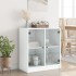 Armario auxiliar con puertas de vidrio blanco 68x37x75,5