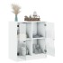 Armario auxiliar con puertas de vidrio blanco 68x37x75,5
