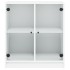 Armario auxiliar con puertas de vidrio blanco 68x37x75,5