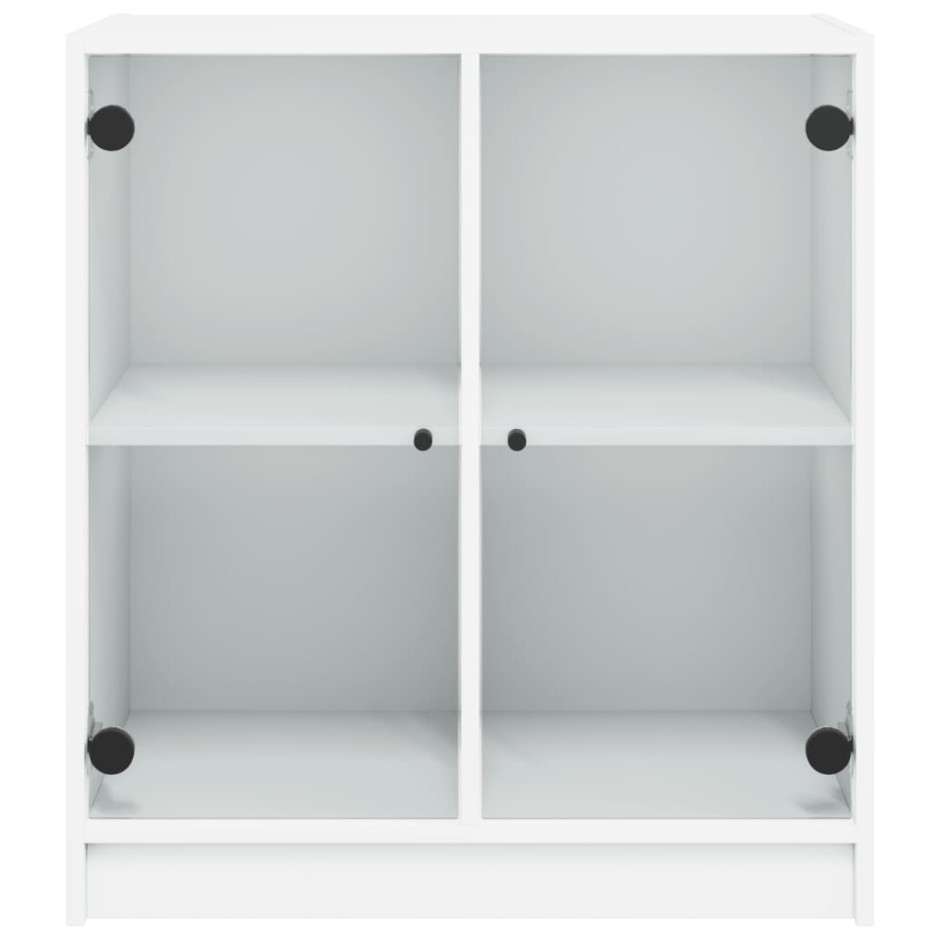 Armario auxiliar con puertas de vidrio blanco 68x37x75,5