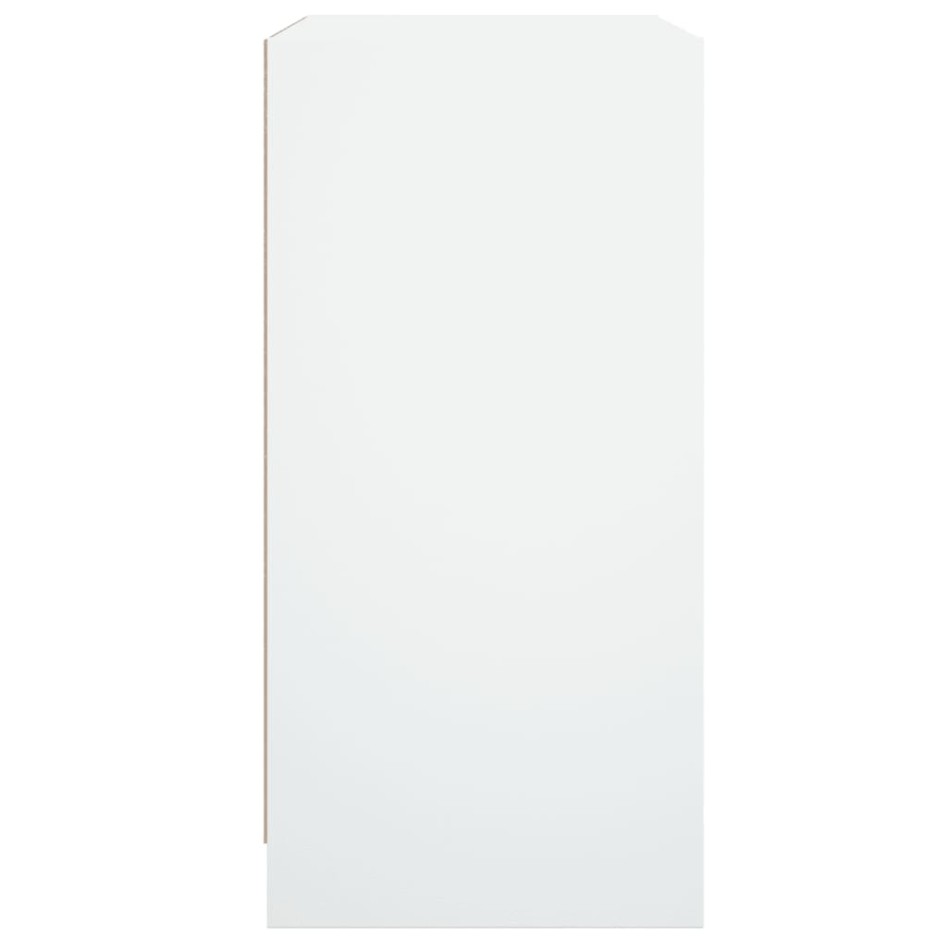 Armario auxiliar con puertas de vidrio blanco 68x37x75,5