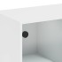 Armario auxiliar con puertas de vidrio blanco 68x37x75,5