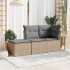 Taburete de jardín con cojín ratán sintético beige