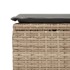 Taburete de jardín con cojín ratán sintético beige