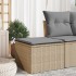 Taburete de jardín con cojín ratán sintético beige