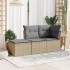 Taburete de jardín con cojín ratán sintético beige