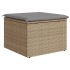Taburete de jardín con cojín ratán sintético beige