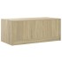 Mesa de centro con puertas de vidrio roble Sonoma 102x50x42