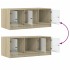 Mesa de centro con puertas de vidrio roble Sonoma 102x50x42