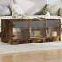 Mesa de centro con puertas de vidrio roble ahumado 102x50x42