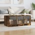 Mesa de centro con puertas de vidrio roble ahumado 102x50x42