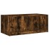 Mesa de centro con puertas de vidrio roble ahumado 102x50x42