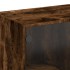 Mesa de centro con puertas de vidrio roble ahumado 102x50x42