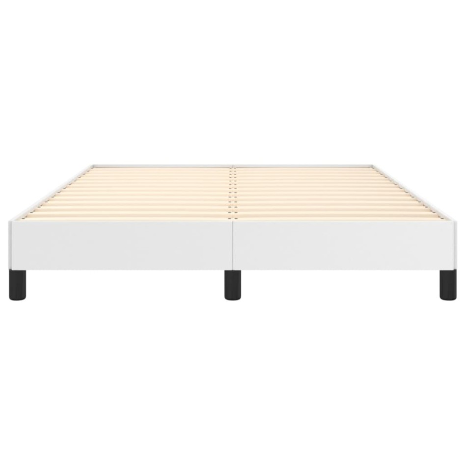 Estructura de cama de cuero sintético blanco 140x190