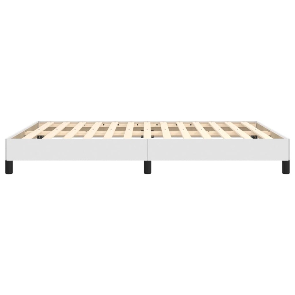 Estructura de cama de cuero sintético blanco 140x190