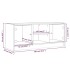 Mueble de TV con puertas de vidrio negro 102x37x42