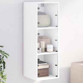 Mueble de pared con puertas de vidrio blanco 35x37x100