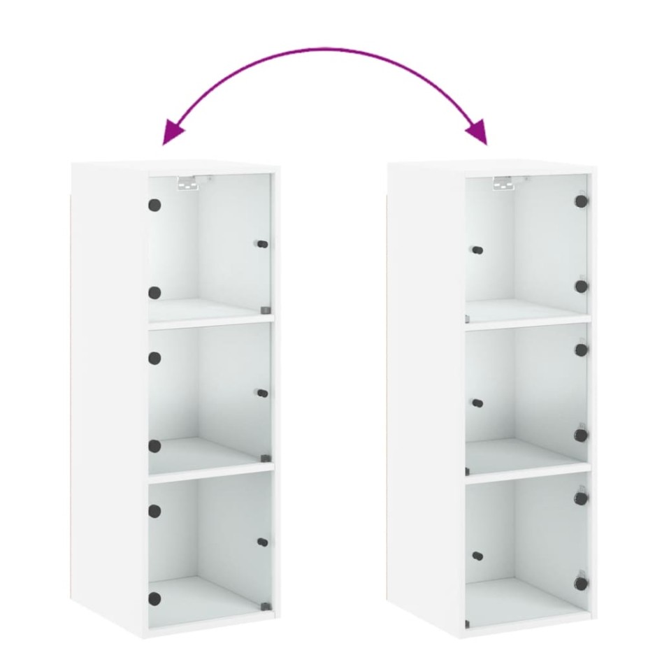 Mueble de pared con puertas de vidrio blanco 35x37x100