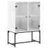 Armario auxiliar con puertas de vidrio blanco 69x37x100