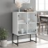 Armario auxiliar con puertas de vidrio blanco 69x37x100