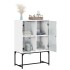 Armario auxiliar con puertas de vidrio blanco 69x37x100