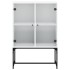 Armario auxiliar con puertas de vidrio blanco 69x37x100